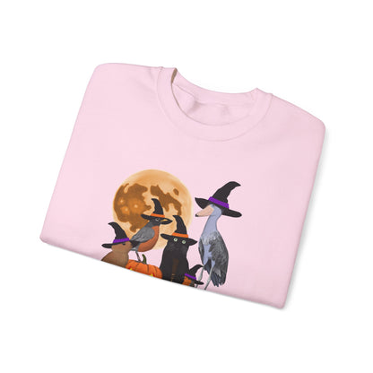 Robin Shoebill Rabbit with Cat and Bunny Halloween Bird Sweatshirt