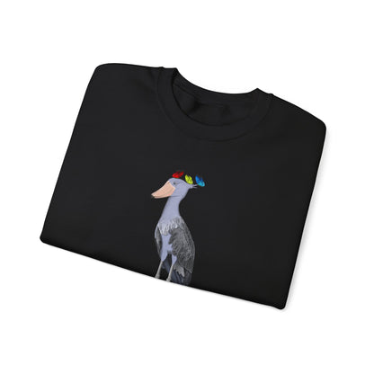 Shoebill with Butterflies Bird Birding & Birdwatching Sweatshirt