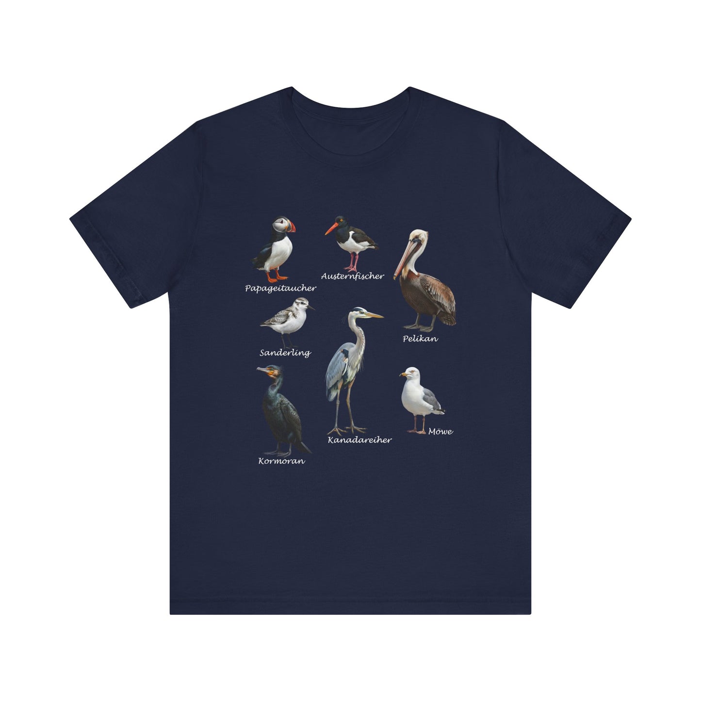 Papageitaucher und Möwe Vogel T-Shirt – bird graphic tee, watching gear