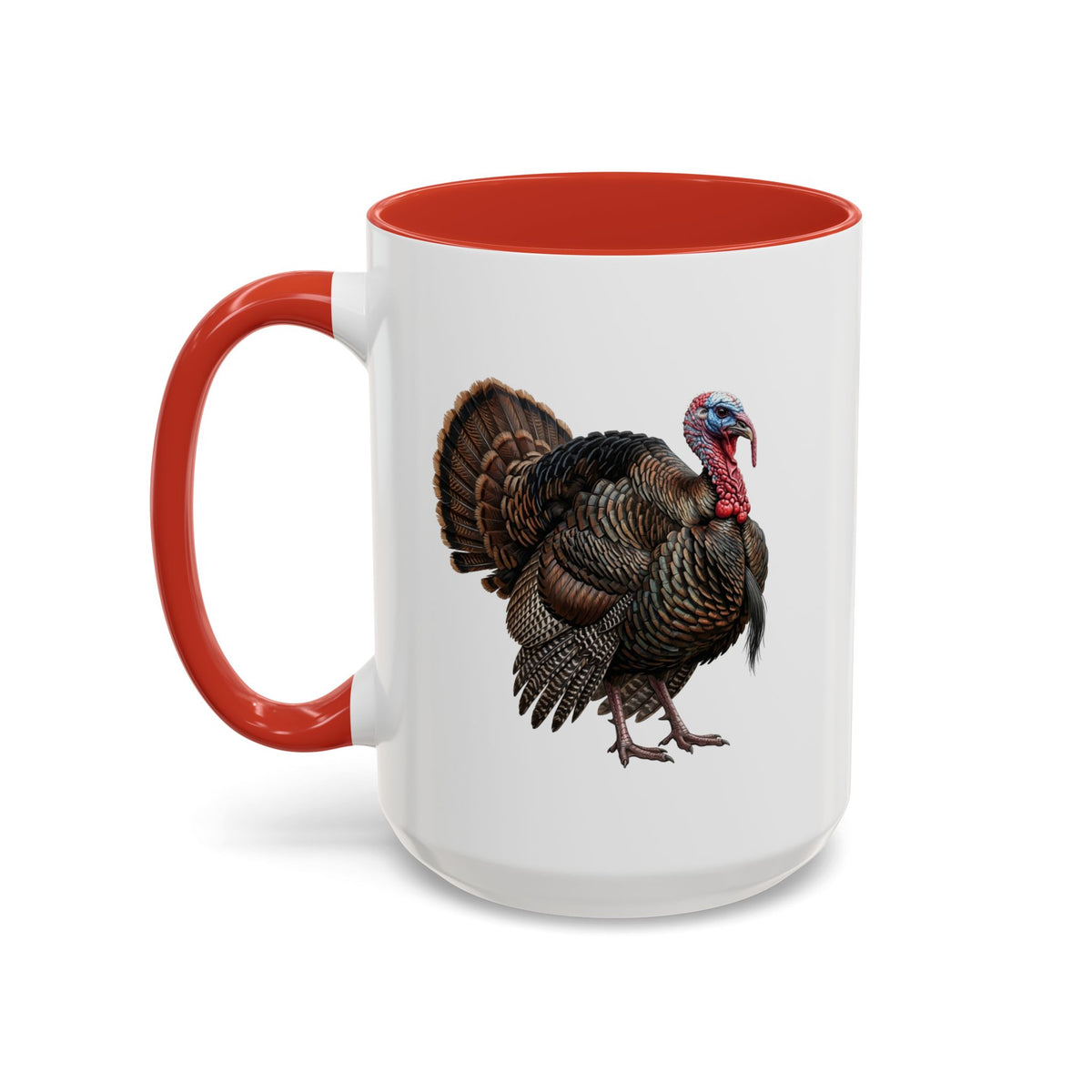 Thanksgiving Turkey Two-Tone Mug | Wild Turkey Bird Art Coffee Cup | Fall Gift