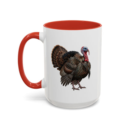 Thanksgiving Turkey Two-Tone Mug | Wild Turkey Bird Art Coffee Cup | Fall Gift