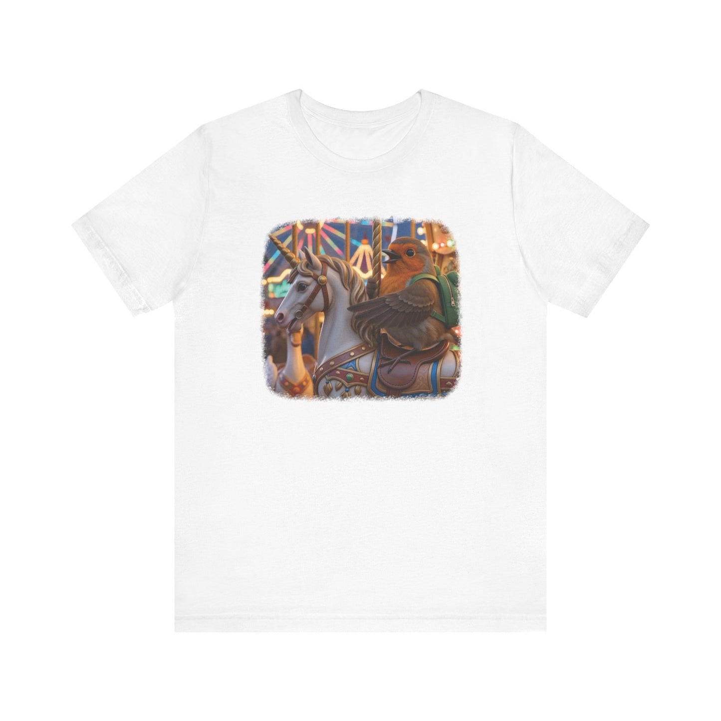 Robin Rosi Unicorn Carousel Premium T-Shirt for Bird Lovers