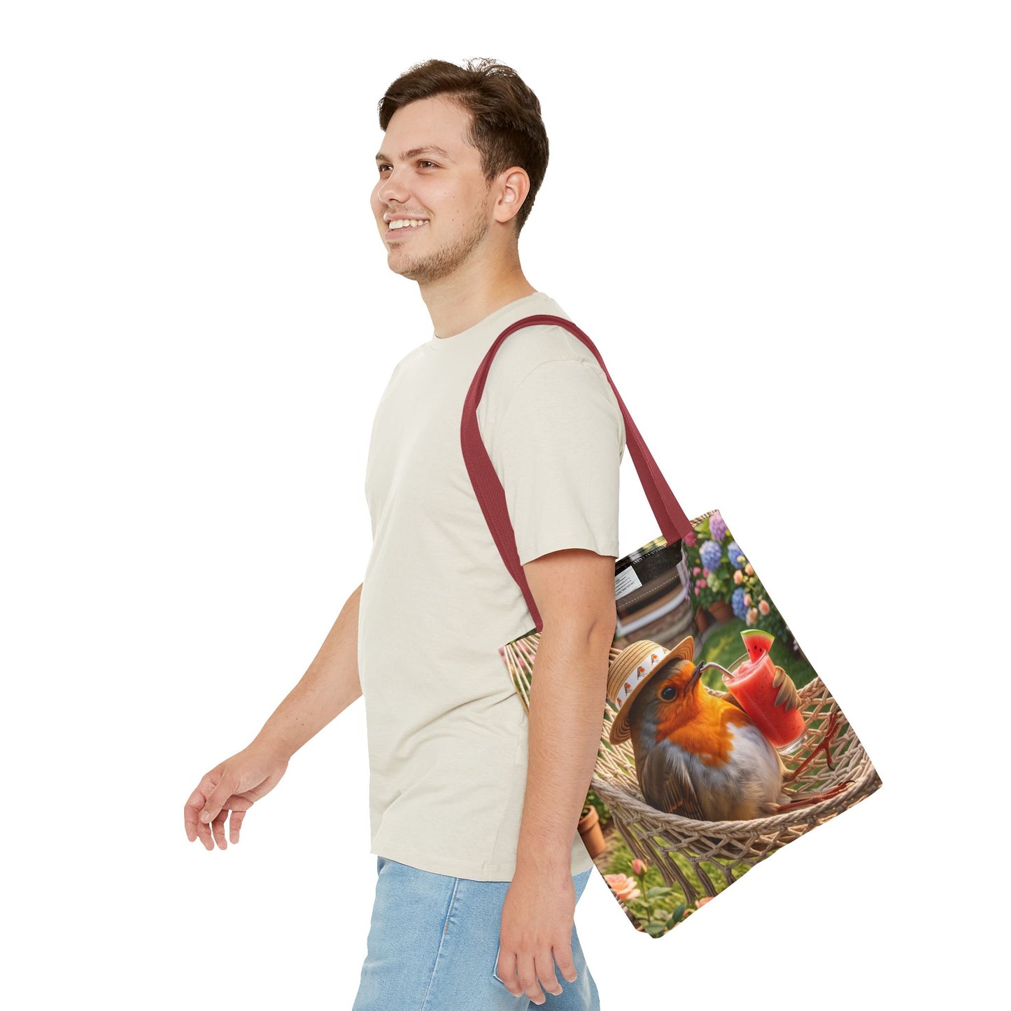 Robin Rosi Hammock and Smoothie Tote Bag - Summer Backyard Bird Watcher Gift