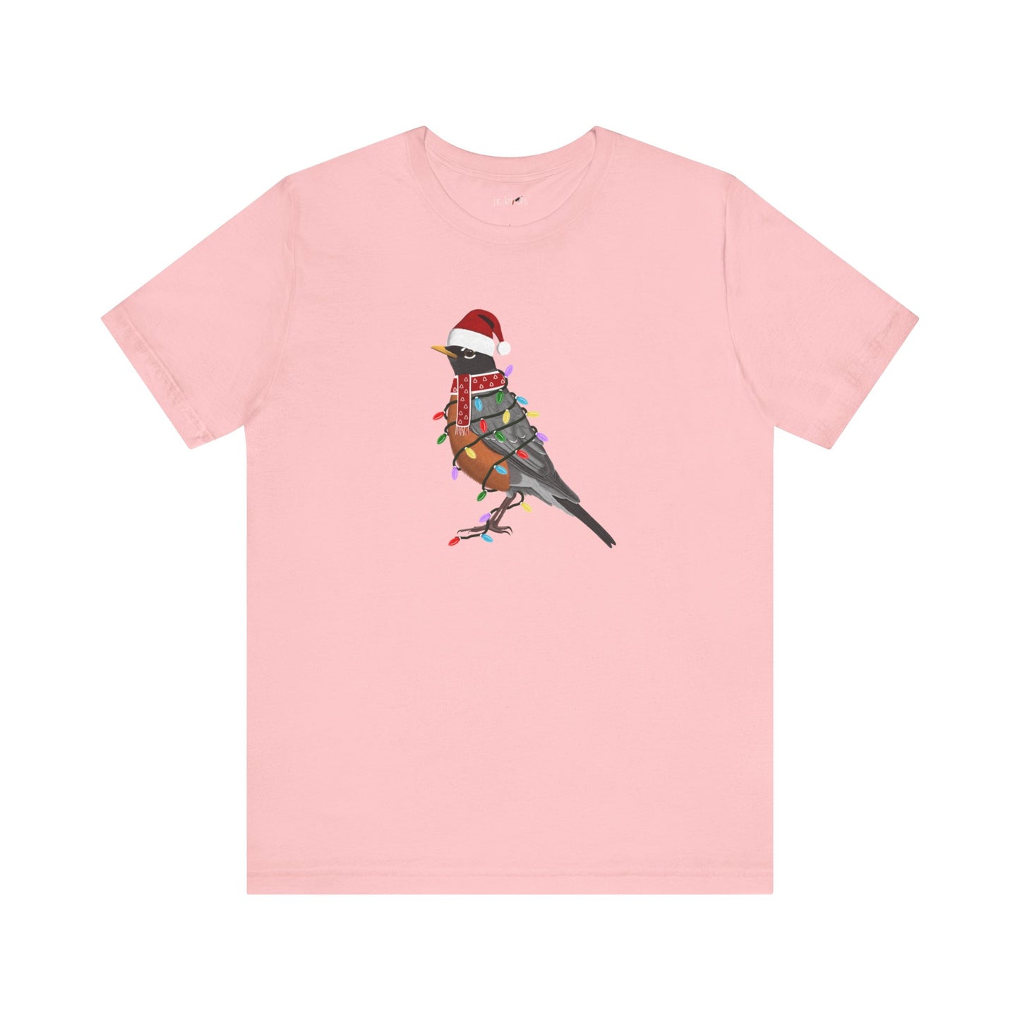 Robin with Fairy Lights Christmas Bird T-Shirt