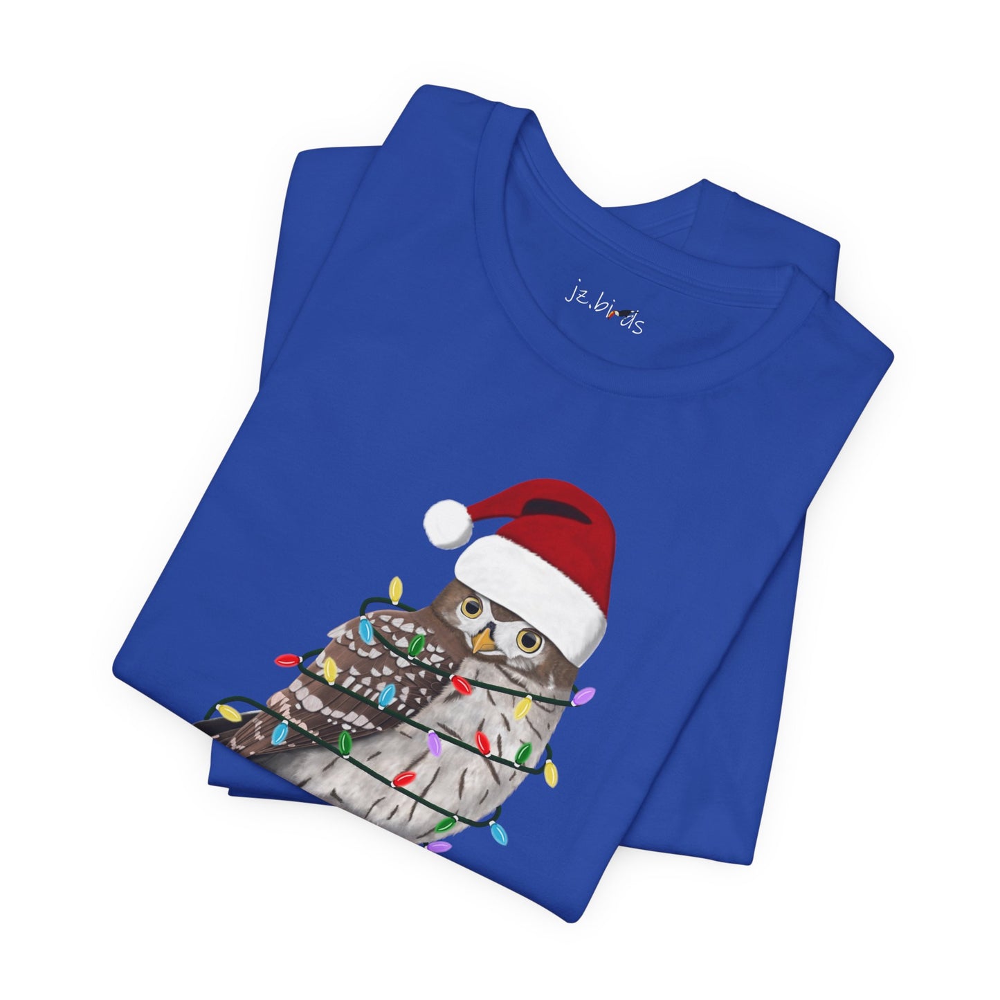 Owl with Fairy Lights Christmas Bird T-Shirt