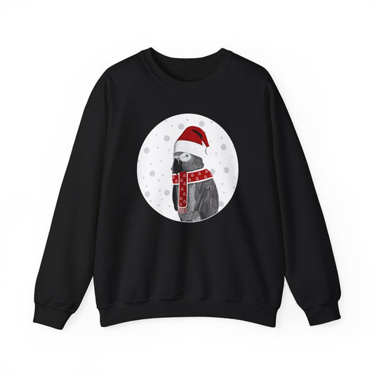 Grey Parrot Santa Claus Christmas Birdwatcher Biologist Bird Sweatshirt