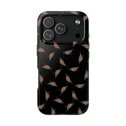 American Robin iPhone Case Black – Premium Tough Phone Cover for Bird Lovers