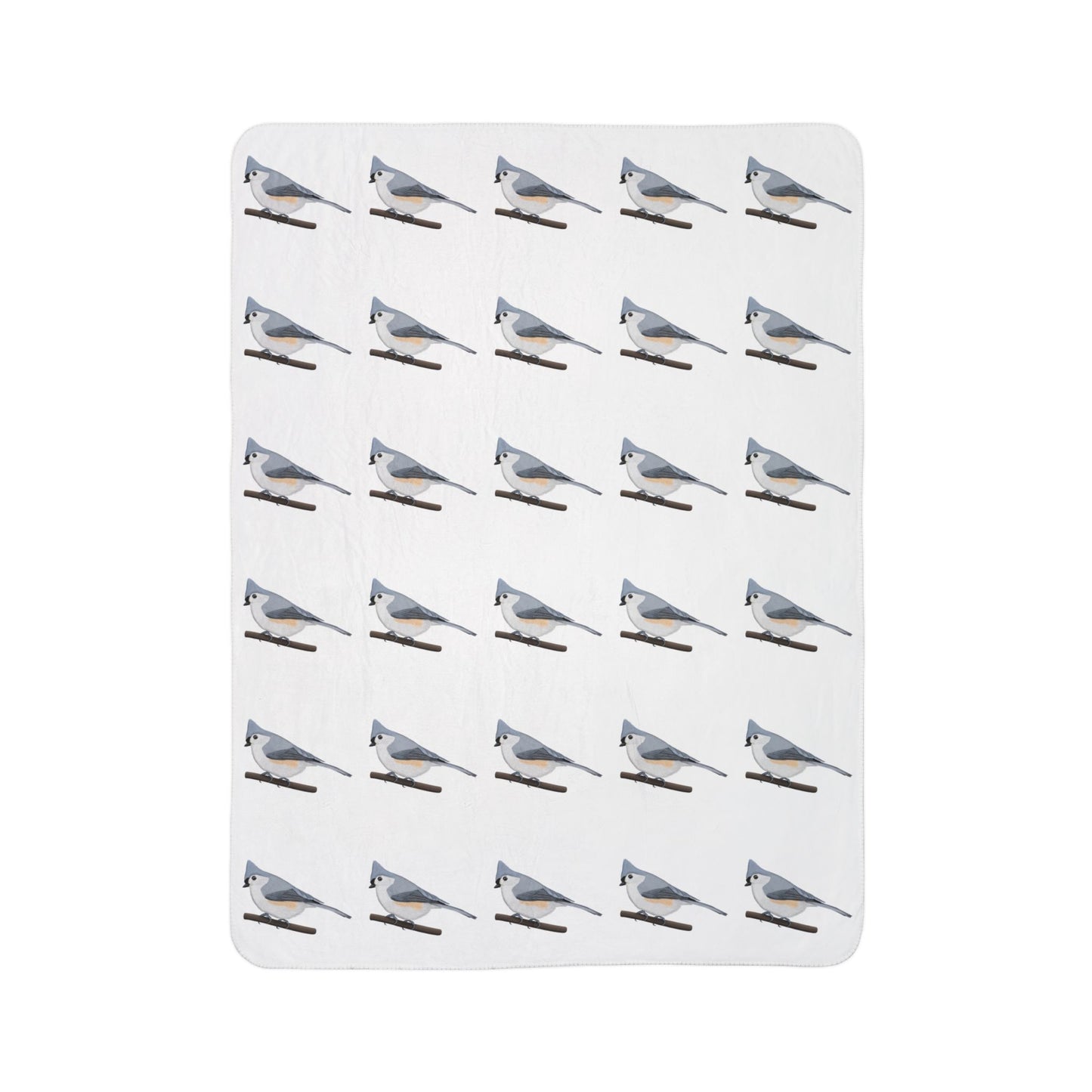 Tufted Titmouse Art Fleece Sherpa Blanket (60"x80") - Thick, Ultra-Soft & Cozy Throw for Bird Lovers