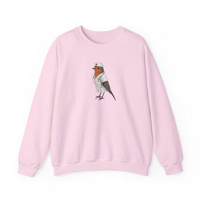 The Nurse Robin Sweatshirt - Cute Bird in Scrubs | RN & Nursing Student Gift