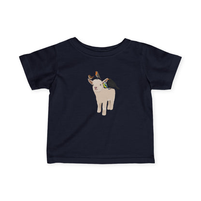Süßes Lamm mit Amsel Blaumeise Rotkehlchen Zaunkönig Vogel Tiermotiv T-Shirt für Babys und Kleinkinder