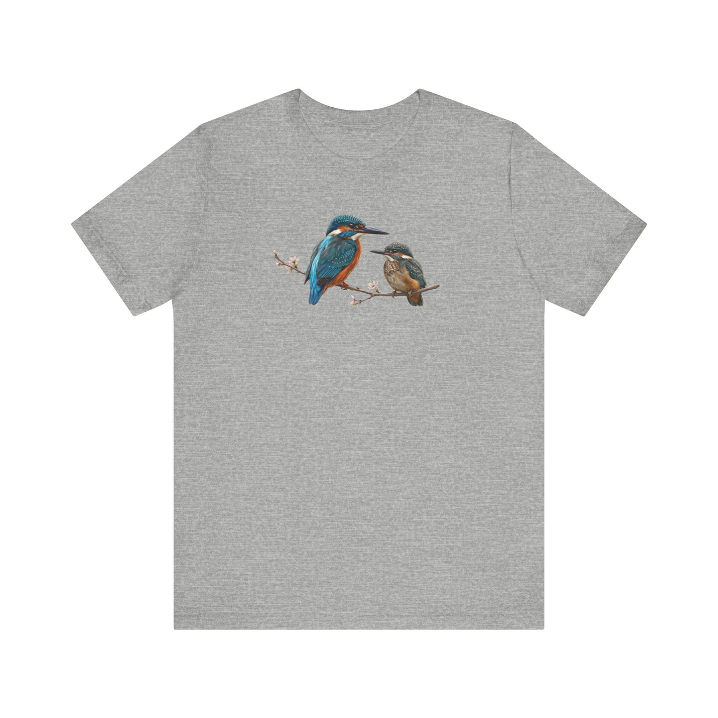 Kingfisher & Fledgling T-Shirt | Spring Blossoms Unisex Graphic Tee