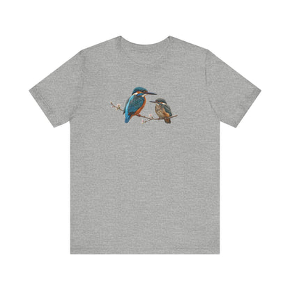 Kingfisher & Fledgling T-Shirt | Spring Blossoms Unisex Graphic Tee