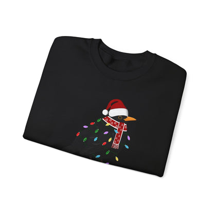 Blackbird with Fairy Lights Santa Claus Christmas Bird Sweatshirt