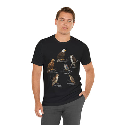 North American Raptors Shirt – Bald Eagle, Hawk, Osprey & Falcon Field Guide