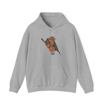 Robin with Cowboy Hat and Guitar Country Music Bird Hoodie