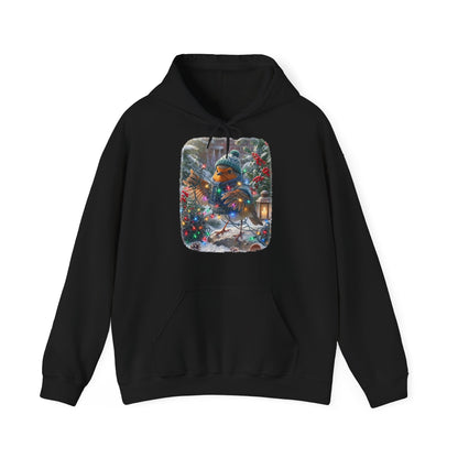 Premium Hoodie Rosi Rotkehlchen und die Lichterkette im Garten