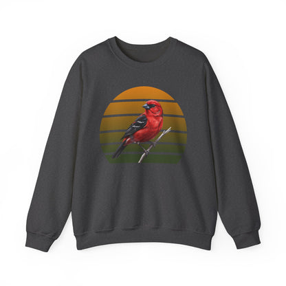 Scarlet Tanager Sweatshirt | Bird Watcher Crewneck | Unisex Songbird Gift for Bird Lovers
