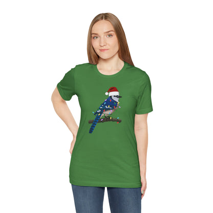 Blue Jay with Fairy Lights Christmas Bird T-Shirt