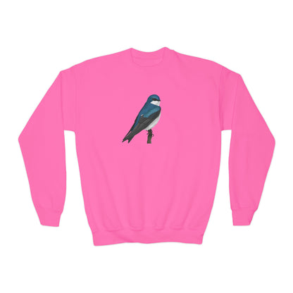 Tree Swallow Bird Birdwatching Youth Crewneck Sweatshirt