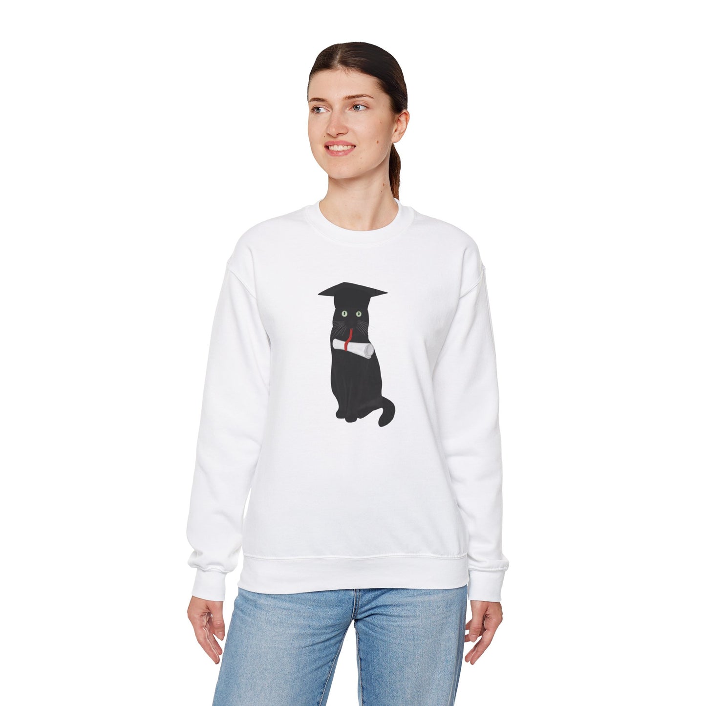 Black Cat Graduate Cat Lover Graduation Sweatshirt