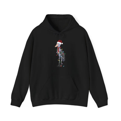 Shoebill with Fairy Lights Christmas Bird Hoodie