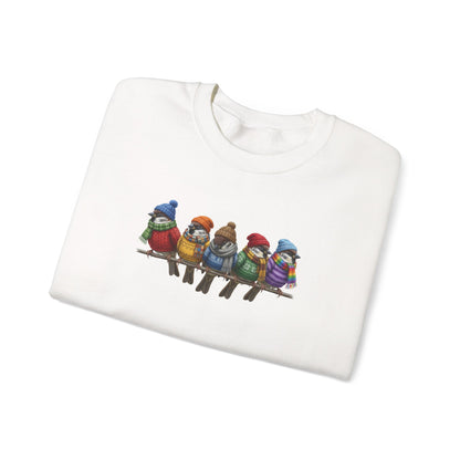 スズメ柄スウェットシャツ | バードウォッチャー クルーネック | 鳥好きの方へのユニセックス ソングバード ニットギフト