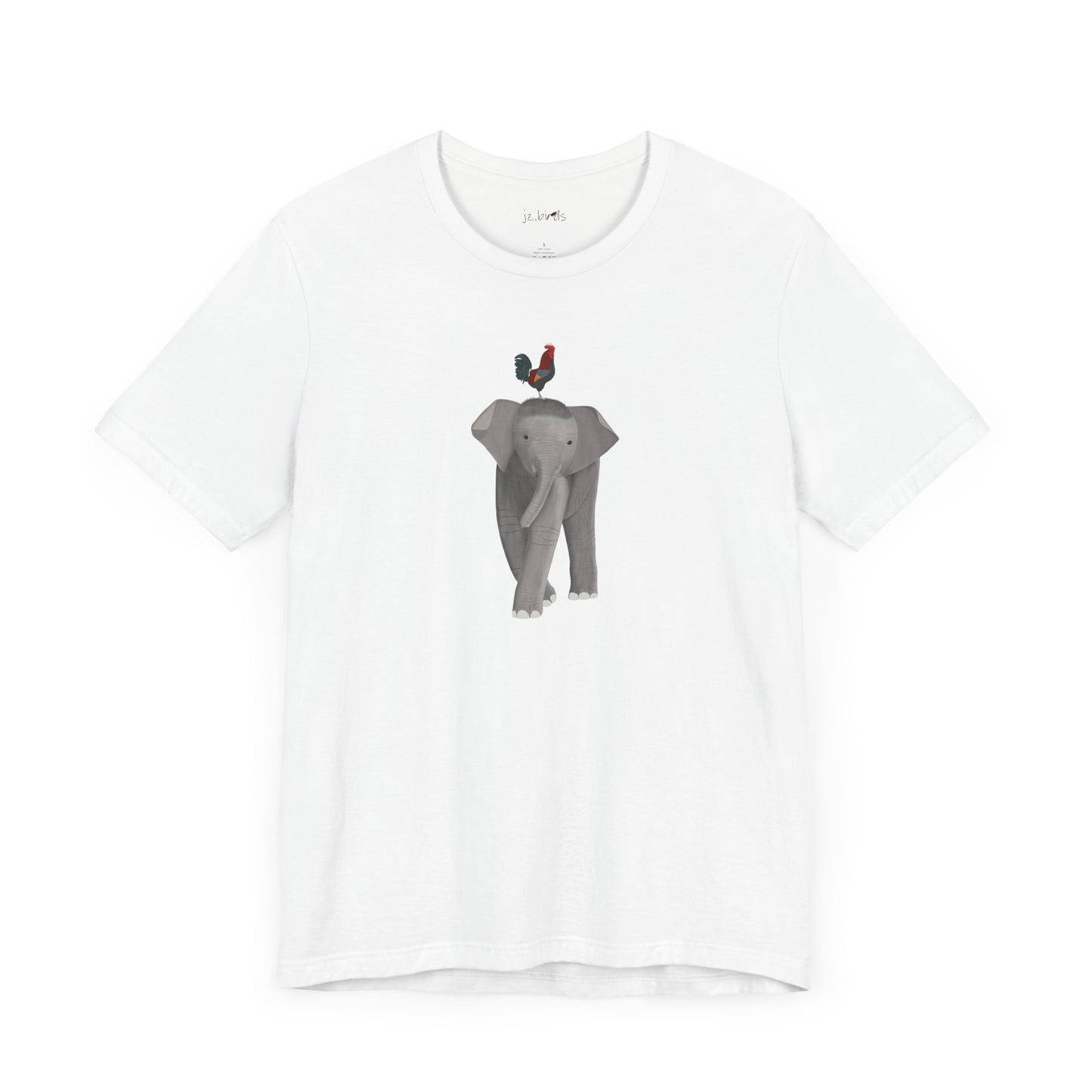 Elephant with Rooster Bird Birding & Birdwatching T-Shirt