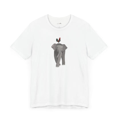 Elephant with Rooster Bird Birding & Birdwatching T-Shirt