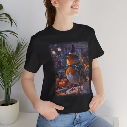 Robin Rosi Halloween Witch T-Shirt for Spooky Season and Cozy Fall Lovers