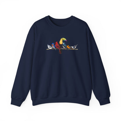 Birds on a Branch Toucan Cardinal Tree Swallow Bluebird Oriole Bird Birding & Birdwatching Sweatshirt