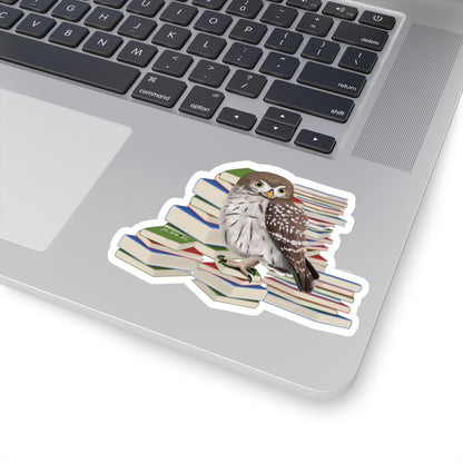 Owl Bird and Books Birdlover Bookworm Sticker