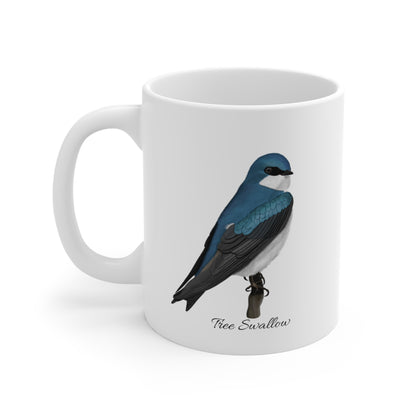 Tree Swallow Bird Ceramic Mug Birdwatcher White