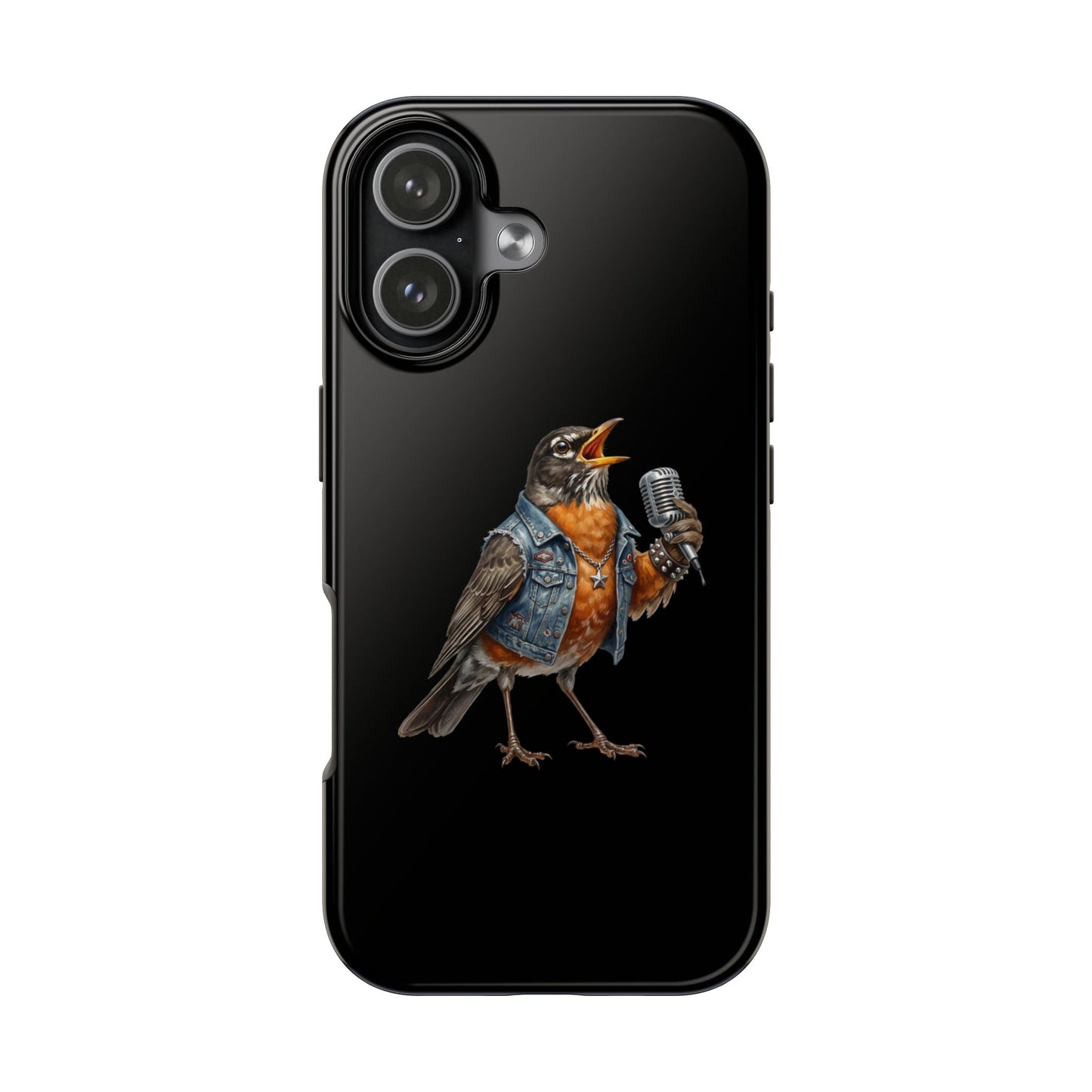 American Robin Singing iPhone Case – Premium Tough Phone Cover Black