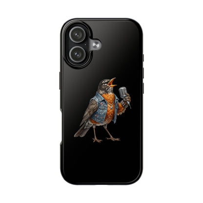 American Robin Singing iPhone Case – Premium Tough Phone Cover Black
