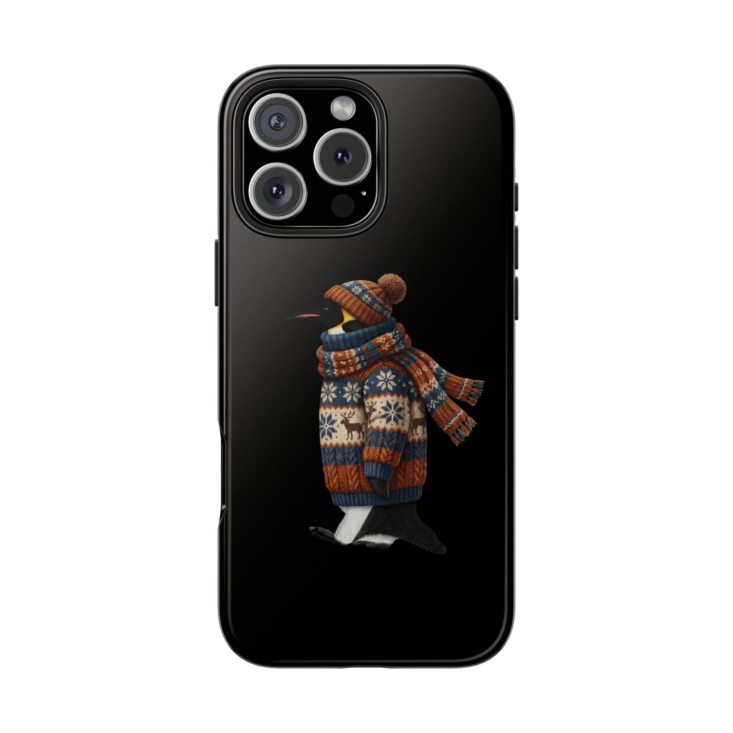 鳥のアートが描かれたペンギンの二層式iPhoneケース - 鳥類学者や鳥好きの方へのプレゼントに最適