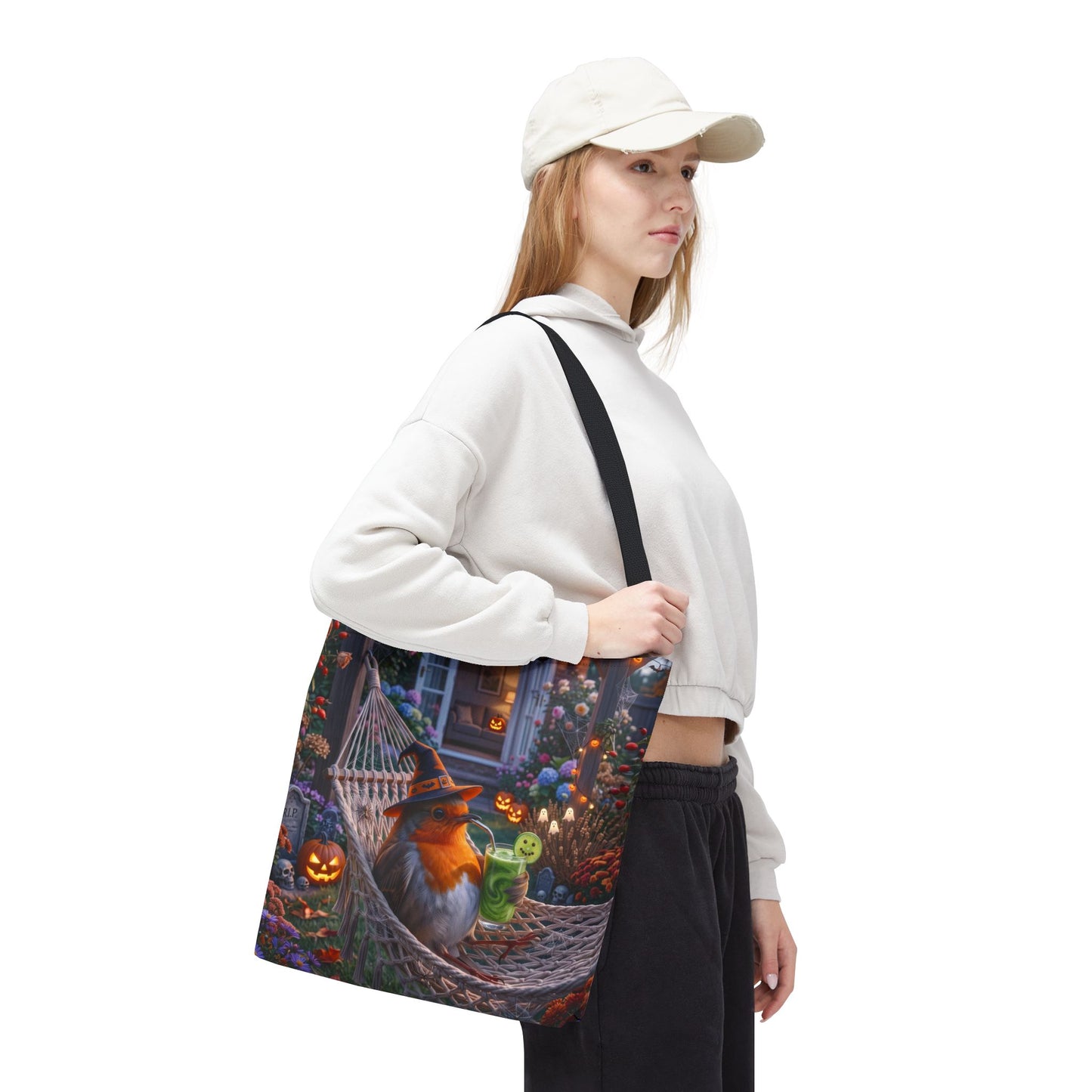 Robin Rosi Halloween Hammock Tote Bag for Spooky Season and Cozy Fall Lovers