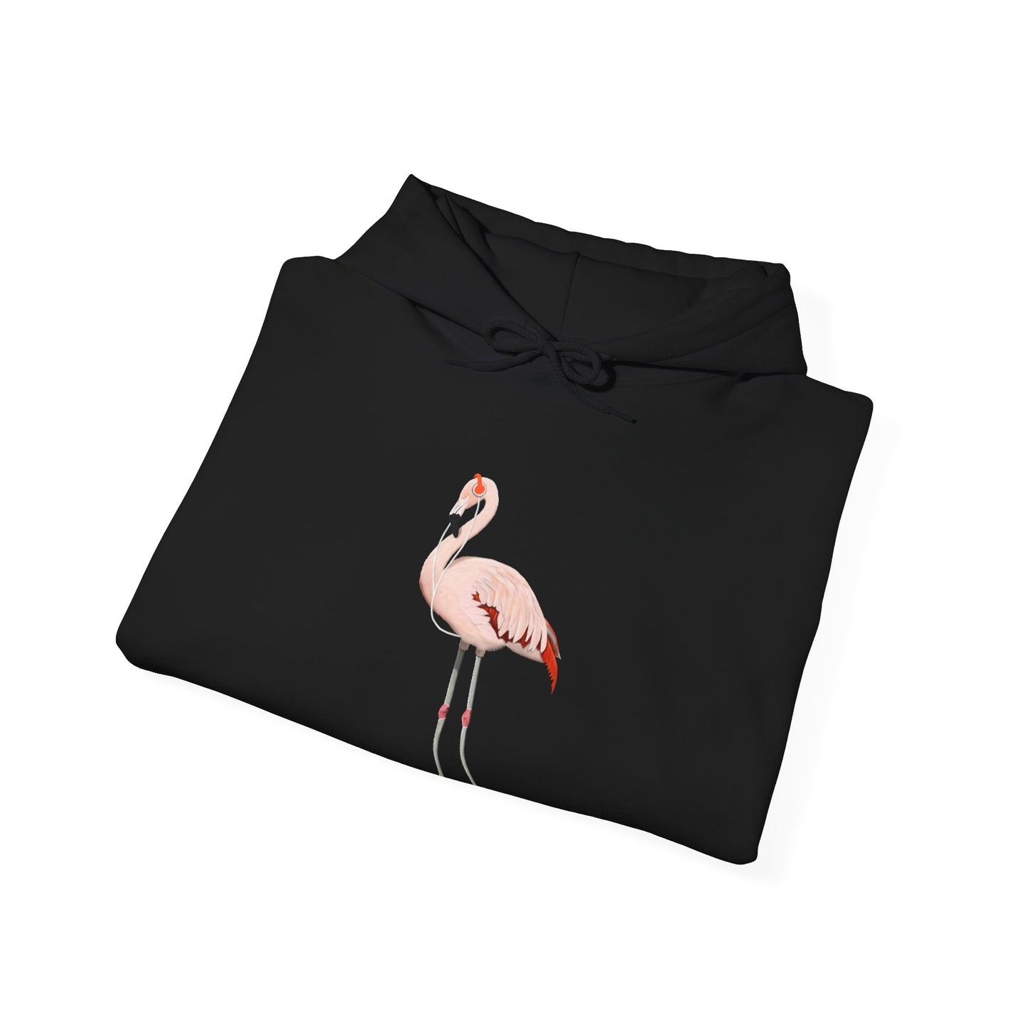 Flamingo with Music Headphones Bird Birdwatching Birdlover Hoodie