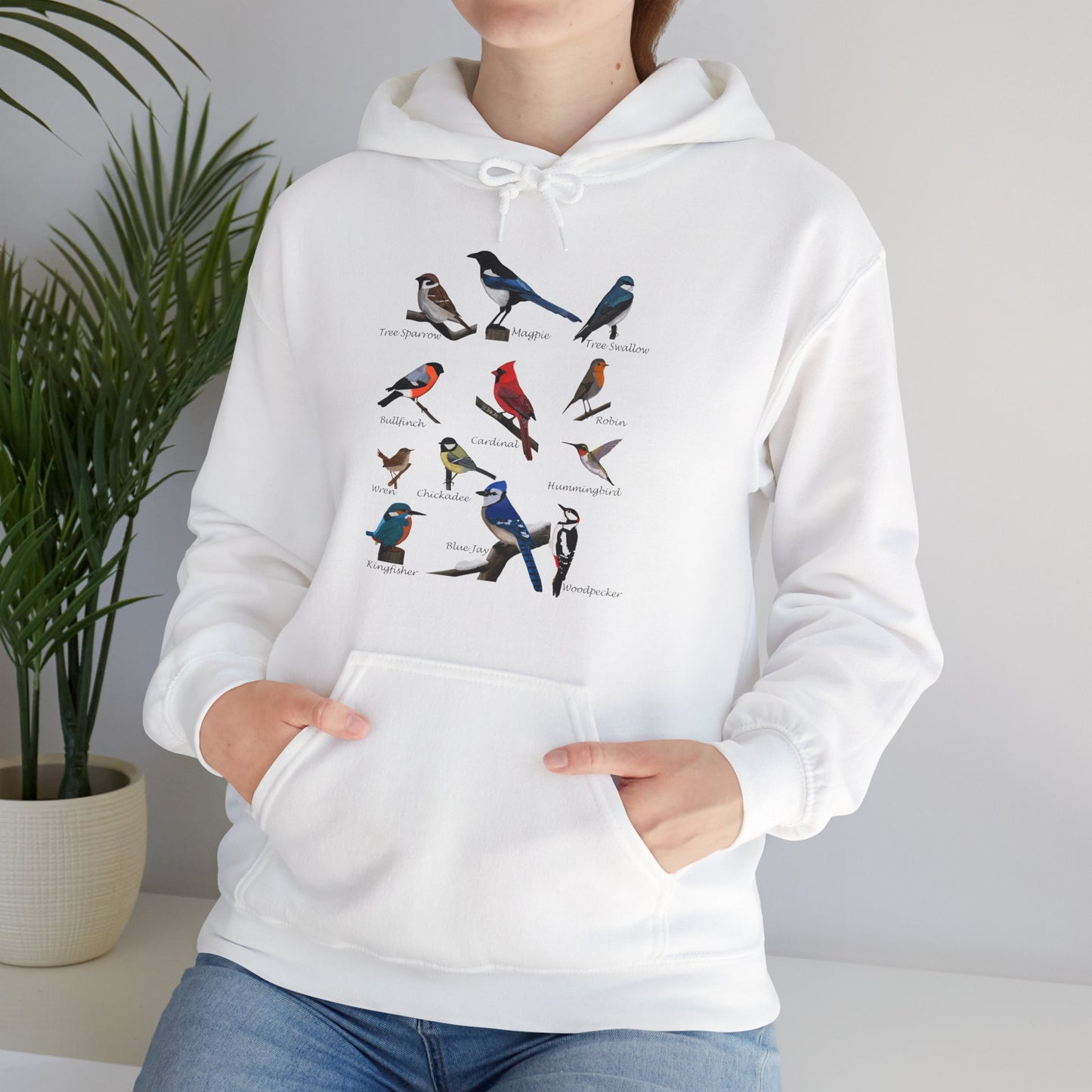 Garden Birds Cardinal Blue Jay Bullfinch Hoodie - jz.birds