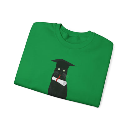 Black Cat Graduate Cat Lover Graduation Sweatshirt