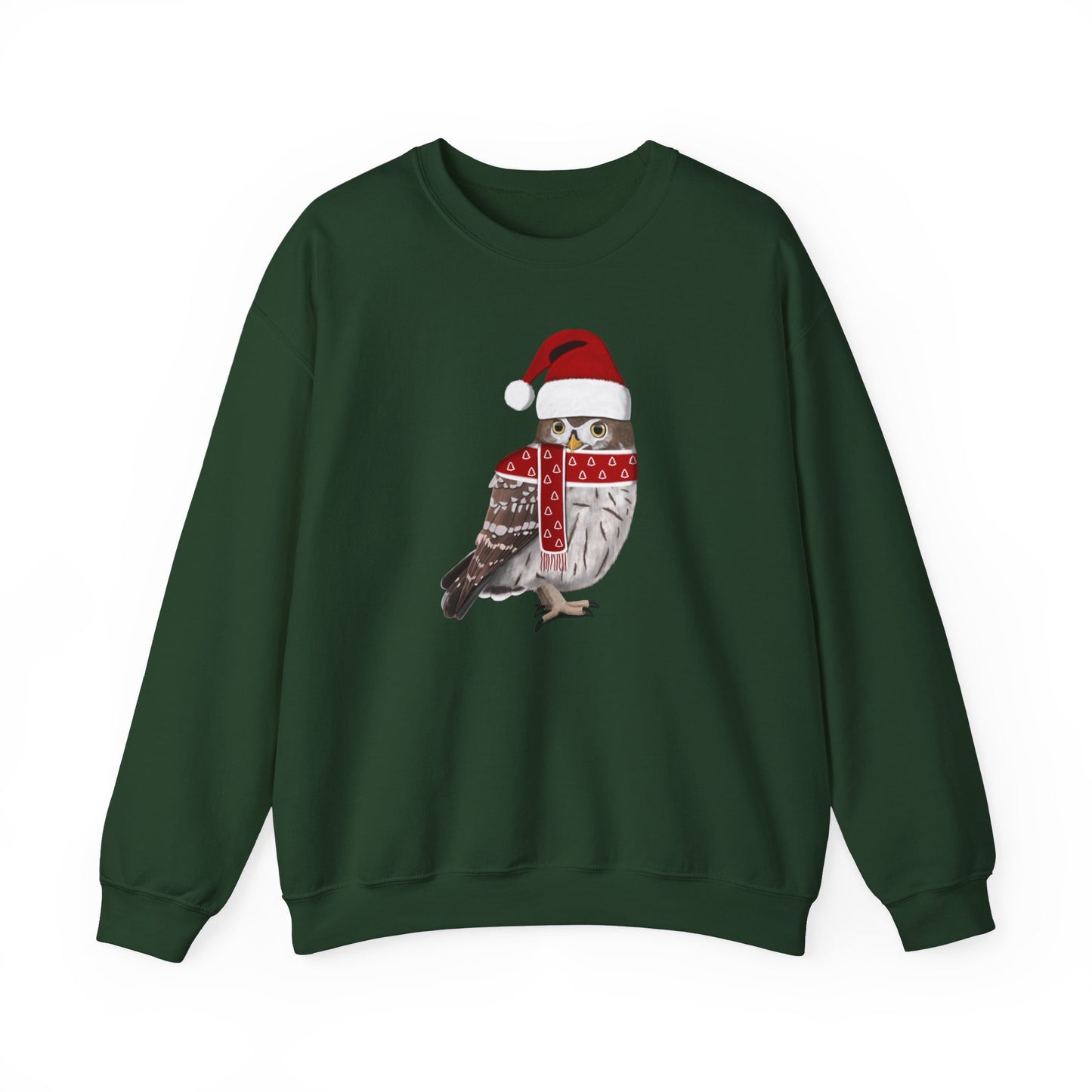 Owl with Christmas Hat Bird Birdwatcher Sweatshirt