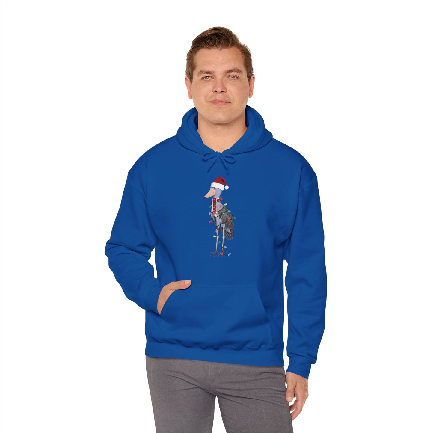 Shoebill with Fairy Lights Christmas Bird Hoodie