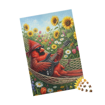 Chordinal the Rocking Bird Jigsaw Puzzle | Sunflower Hammock Premium Lover Gift (110 - 1014 Pieces) on adult background