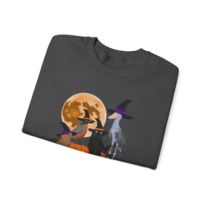 Robin Shoebill Rabbit with Cat and Bunny Halloween Bird Sweatshirt