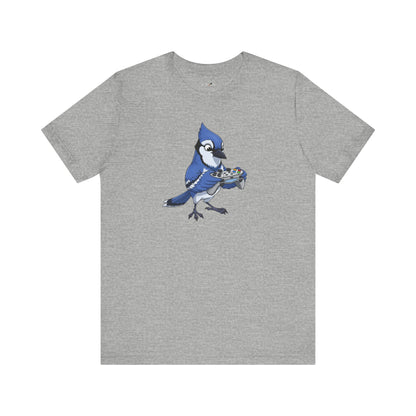 Blue Jay Playing Video Games Funny Gamer and Bird Lover T-Shirt