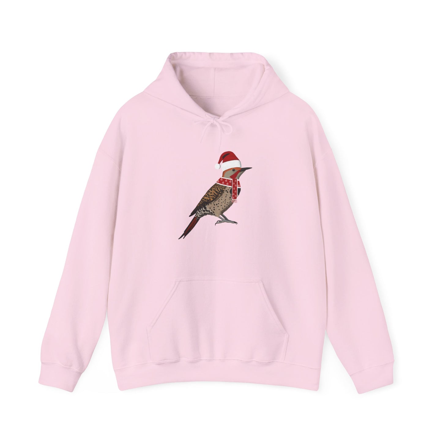 Northern Flicker Christmas Bird with Santa Hat Birdwatcher Birdlover Hoodie