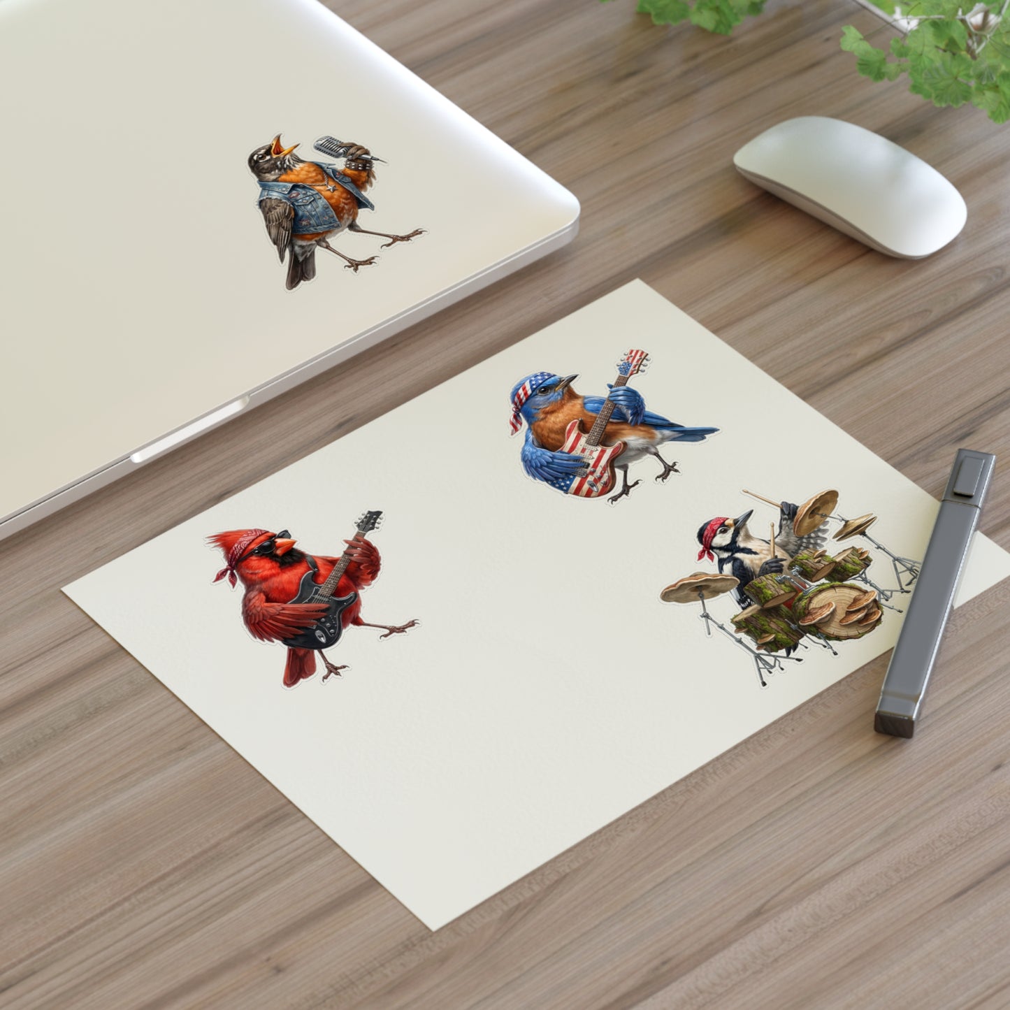 The Backyard Birds – Official Tour Sticker Sheet – 4 Vinyl Decals (White, Holographic or Transparent)