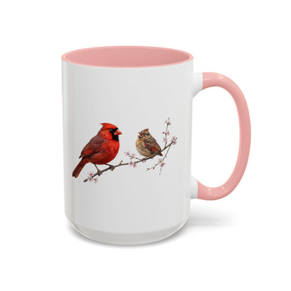 Northern Cardinal & Fledgling Two-Tone Mug | Spring Bird Lover Gift