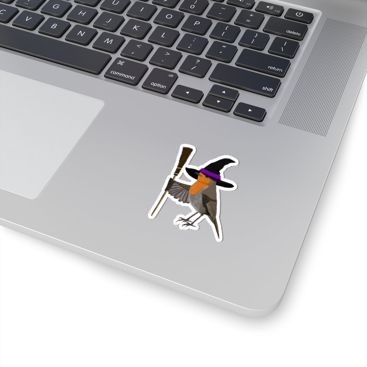 Robin Halloween Witch Hat Bird Sticker