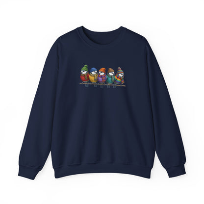 Blaumeisen in Strick Winter-Sweatshirt | Unisex Vogel Sweater für Vogelfreunde & Vogelbeobachter