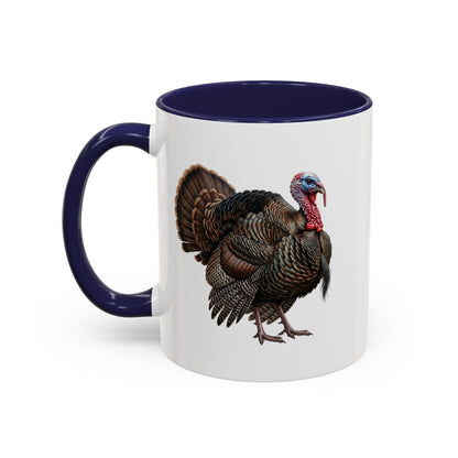 Thanksgiving Turkey Two-Tone Mug | Wild Turkey Bird Art Coffee Cup | Fall Gift